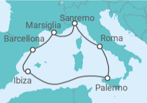 Itinerario della crociera Francia, Spagna, Italia Bevande Incluse - Costa Crociere