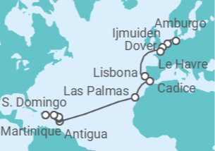 Itinerario della crociera Da Amburgo (Germania) a Santo Domingo Bevande Incluse - Costa Crociere
