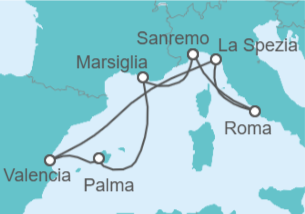 Itinerario della crociera Italia, Francia, Spagna, Marocco, Gibilterra Bevande Incluse - MSC Crociere