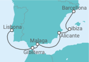 Itinerario della crociera Portogallo, Gibilterra, Spagna - Explora Journeys