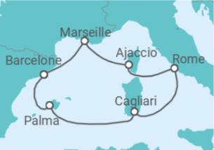 Itinerario della crociera Spagna, Francia, Italia Bevande Incluse - MSC Crociere