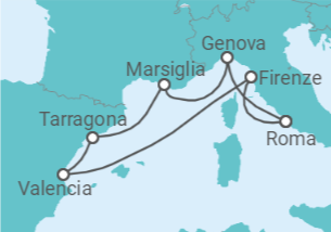 Itinerario della crociera Francia, Spagna, Italia Bevande Incluse - MSC Crociere