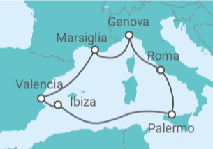 Itinerario della crociera Italia, Spagna Bevande Incluse - MSC Crociere