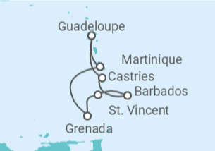 Itinerario della crociera Guadalupa, Santa Lucia, Barbados, Saint Vincent e Grenadine - MSC Crociere