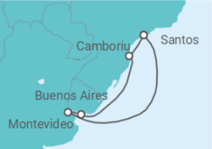 Itinerario della crociera Uruguay, Argentina, Brasile - MSC Crociere