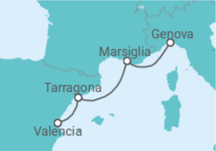 Itinerario della crociera Francia, Spagna - MSC Crociere