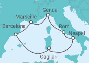 Itinerario della crociera Regno Unito, Francia, Belgio, Olanda Bevande Incluse - AIDA