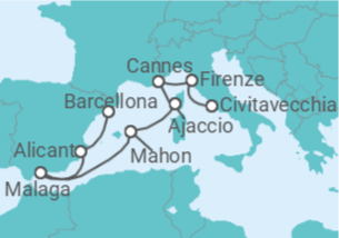 Itinerario della crociera Italia, Francia, Spagna - Explora Journeys