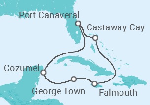 Itinerario della crociera Messico, Isole Cayman, Giamaica - Disney Cruise Line
