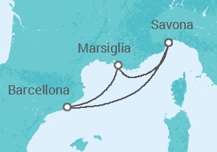 Itinerario della crociera Spagna, Francia Bevande Incluse - Costa Crociere