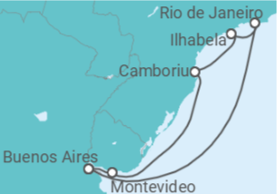 Itinerario della crociera Uruguay, Brasile - Costa Crociere