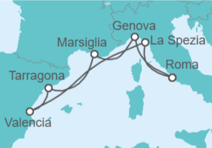 Itinerario della crociera Italia, Francia, Spagna - MSC Crociere