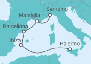 Itinerario della crociera Francia, Spagna Bevande Incluse - Costa Crociere
