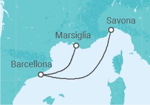 Itinerario della crociera Spagna Bevande Incluse - Costa Crociere