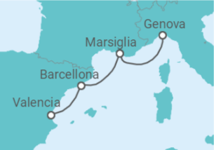 Itinerario della crociera Spagna, Francia - MSC Crociere