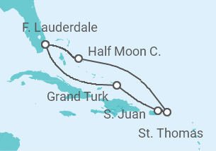 Itinerario della crociera Isole Vergini statunitensi, Portorico, Bahamas - Holland America Line
