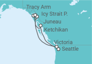 Itinerario della crociera Alaska Bevande Incluse - con volo - MSC Crociere