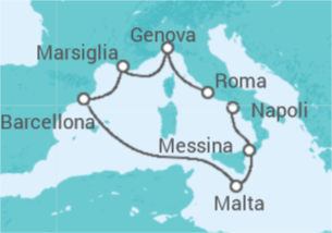 Itinerario della crociera Italia, Malta, Spagna, Francia Bevande Incluse - MSC Crociere