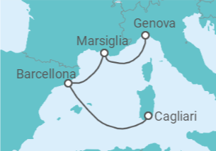 Itinerario della crociera Francia, Spagna Bevande Incluse - Costa Crociere