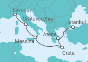 Itinerario della crociera Italia, Grecia - Costa Crociere