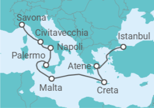 Itinerario della crociera Italia, Malta, Grecia - Costa Crociere