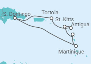 Itinerario della crociera Martinica, Guadalupa, Saint Kitts e Nevis, Antigua E Barbuda, Isole Vergini britanniche Bevande Incluse - Costa Crociere