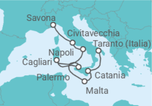 Itinerario della crociera Italia, Malta - Costa Crociere