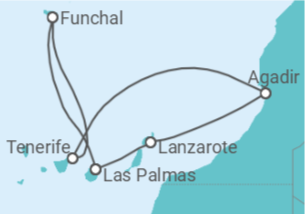 Itinerario della crociera Isole Canarie Bevande Incluse - Costa Crociere