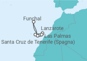 Itinerario della crociera Isole Canarie Bevande Incluse - Costa Crociere