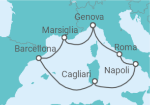 Itinerario della crociera Italia, Francia, Spagna Bevande Incluse - Costa Crociere
