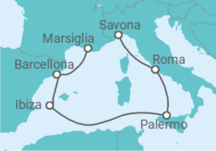 Itinerario della crociera Spagna, Italia - Costa Crociere
