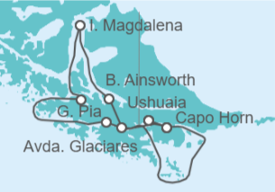Itinerario della crociera Argentina - Australis