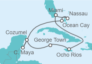 Itinerario della crociera Giamaica, Isole Cayman, Messico, Bahamas - MSC Crociere
