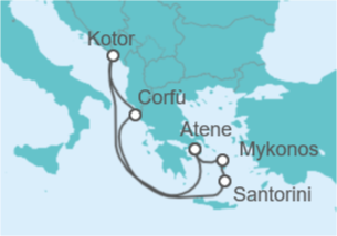 Itinerario della crociera Montenegro, Grecia - Holland America Line