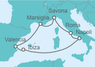 Itinerario della crociera Spagna, Francia, Italia - Costa Crociere