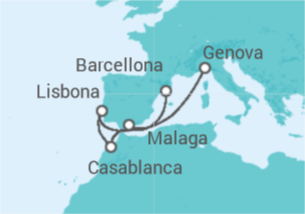 Itinerario della crociera Spagna, Marocco, Portogallo - MSC Crociere