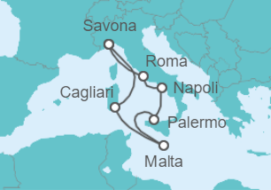 Itinerario della crociera Malta, Italia - Costa Crociere