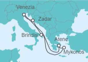 Itinerario della crociera Italia, Grecia - MSC Crociere