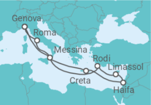 Itinerario della crociera Italia, Grecia, Ciproe - MSC Crociere