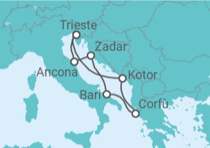 Itinerario della crociera Italia, Grecia, Montenegro - MSC Crociere