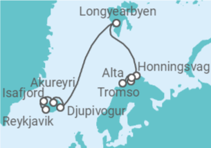 Itinerario della crociera Islanda e Capo Nord - NCL Norwegian Cruise Line
