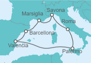 Itinerario della crociera Mediterraneo - Costa Crociere