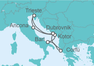 Itinerario della crociera Montenegro, Italia, Grecia, Croazia - MSC Crociere