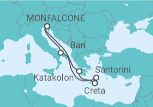 Itinerario della crociera Grecia - MSC Crociere