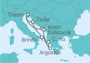 Itinerario della crociera Italia, Croazia, Montenegro, Grecia - Costa Crociere