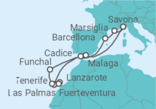 Itinerario della crociera Isole Canarie - Costa Crociere