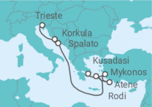 Itinerario della crociera Croazia, Grecia, Turchia - Holland America Line