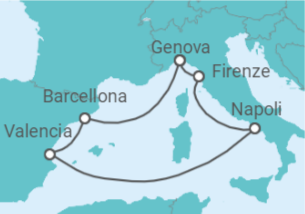 Itinerario della crociera Spagna, Italia - MSC Crociere