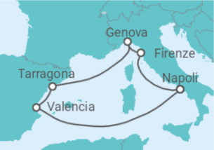 Itinerario della crociera Italia, Spagna - MSC Crociere
