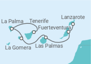 Itinerario della crociera Crucero en el archipiélago de las Canarias - CroisiMer